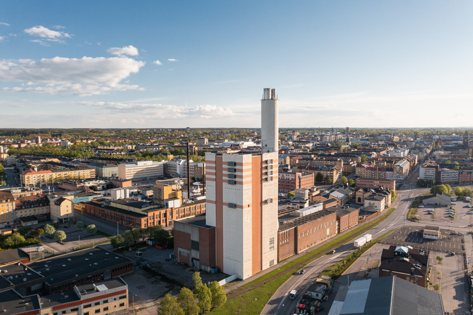 Bråvallaverket i Norrköping, drönarbild