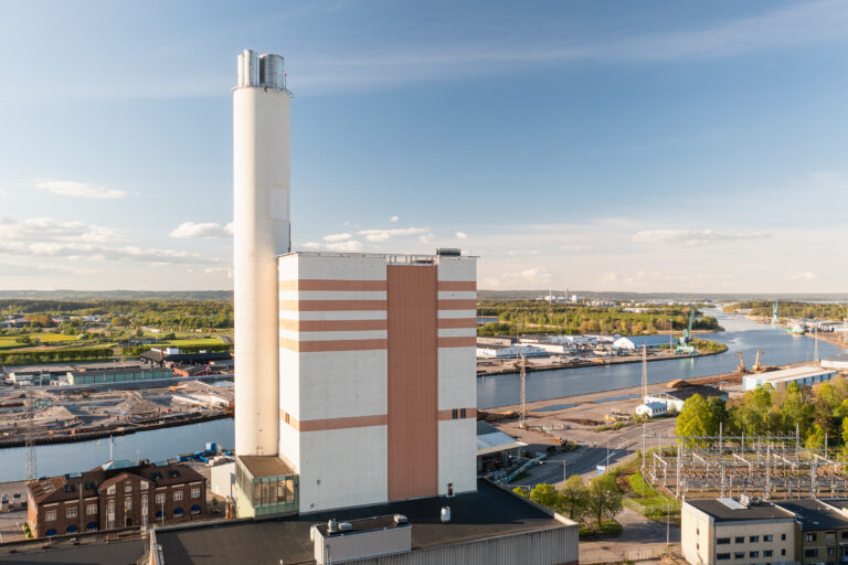 Bråvallaverket i Norrköping, drönarbild